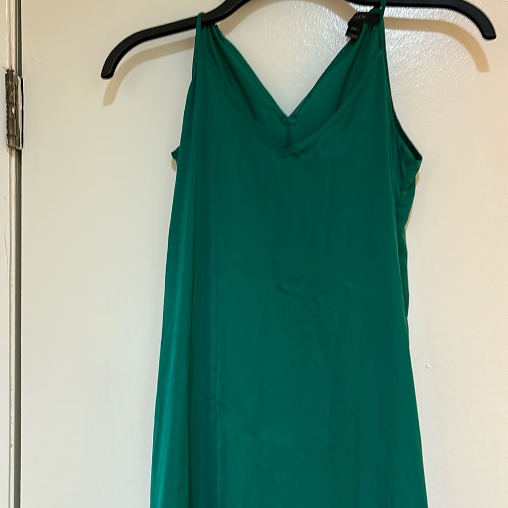 NWT J Crew silky green dress